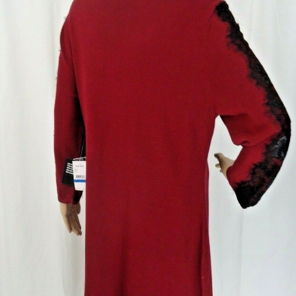 🐧Nine West Bordeaux Sweater Dress Size XL Lace - Picture 5 of 6